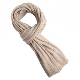 Beige sjaal met vlamdraden in puur kasjmier