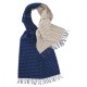Tweezijdige sjaal met stippen in blauw en wit