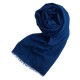 Donkerblauwe pashmina-omslagdoek in kasjmier en zijde