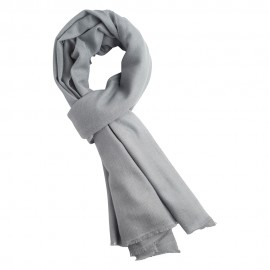 Lichtgrijze keper geweven pashmina-sjaal