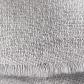Lichtgrijze keper geweven pashmina-sjaal