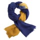 Tweekleurige pashmina-sjaal in marineblauw/goud