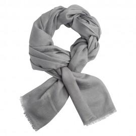 Lichtgrijze jacquard geweven pashmina-omslagdoek