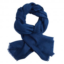 Donkerblauwe jacquard geweven pashmina-omslagdoek