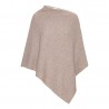 Beige poncho in gebreid kasjmier