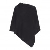 Zwarte poncho in gebreid kasjmier