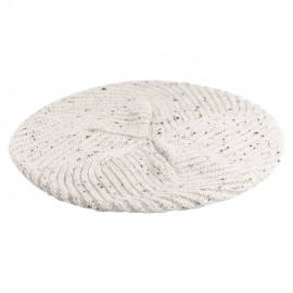 Witte baret met vlamdraden in kasjmier-breigoed