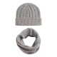 Grijze gevlamde muts en nekwarmer