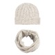 Witte gevlamde muts en nekwarmer
