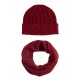 Bordeaux gevlamde muts en nekwarmer