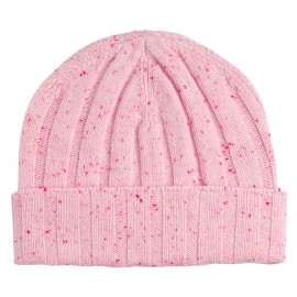 Roze gevlamde muts en nekwarmer