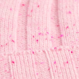 Roze gevlamde muts en nekwarmer