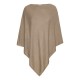 Taupe poncho van lichte zijde/kasjmier-mix
