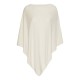 Zandkleurige poncho van lichte zijde/kasjmier-mix