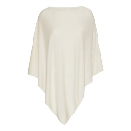 Zandkleurige poncho van lichte zijde/kasjmier-mix