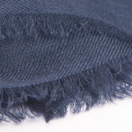 Marineblauwe kasjmier-omslagdoek in dubbeldraads keper