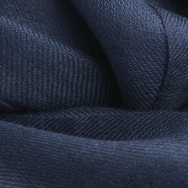 Marineblauwe kasjmier-omslagdoek in dubbeldraads keper
