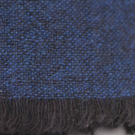 Kasjmier-sjaal in blauw/zwart m&ecirc;lee
