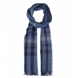Katoenen sjaal in blauwe kleuren