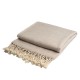 Kasjmier-plaid in wit / beige mêlee