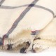 Gebroken witte sjaal met ruiten in blauw en rood – afbeelding 4