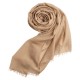 Zandkleurige pashmina-omslagdoek in kasjmier en zijde