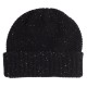 Zwarte gevlamde beanie in gebreid kasjmier