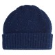 Blauwe gevlamde beanie in gebreid kasjmier
