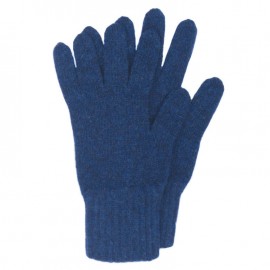 Donkerblauwe gebreide handschoenen in lamswol