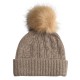 Beige kasjmier-muts met kwast