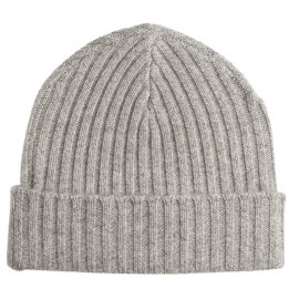 Grijze gemêleerde kasjmier-beanie