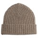 Beige gemêleerde kasjmier-beanie