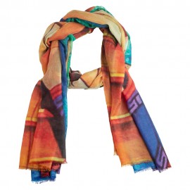 Kasjmier-omslagdoek met print