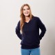 Marineblauwe blouse in zijde/kasjmier V-hals