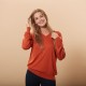 Oranje blouse in zijde/kasjmier V-hals