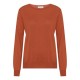Oranje blouse in zijde/kasjmier ronde hals