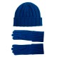 Blauwe kasjmier-beanie en handschoenen