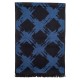 Sjaal in geborsteld zijde met donkerblauw patroon