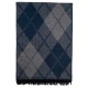 Sjaal in geborsteld zijde met blauw harlekijnmotief