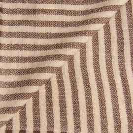 Gestreepte sjaal in chocolade/cr&egrave;me