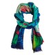 Kasjmier-omslagdoek met print in turkooizen en blauwe tinten