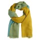 Grootgeruite omslagdoek in mosterdgeel en blauw