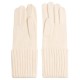 Gebroken witte gebreide kasjmier-handschoenen