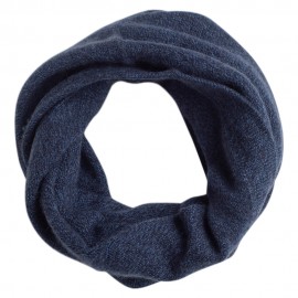 Blauw gemêleerd gebreide nekwarmer in puur kasjmier