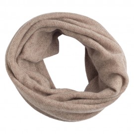 Beige gebreide nekwarmer in puur kasjmier