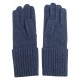 Blauw gemêleerde gebreide kasjmier-handschoenen