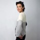 Zijde/kasjmier-blouse in gebroken wit en grijs – afbeelding 2