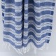 Blauw/wit gestreepte hamamhanddoek