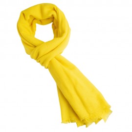 Handgeweven pashmina-sjaal in gele keperbinding