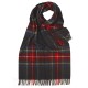 Oversized sjaal in antracietgrijs/rood/blauw Schotse ruit